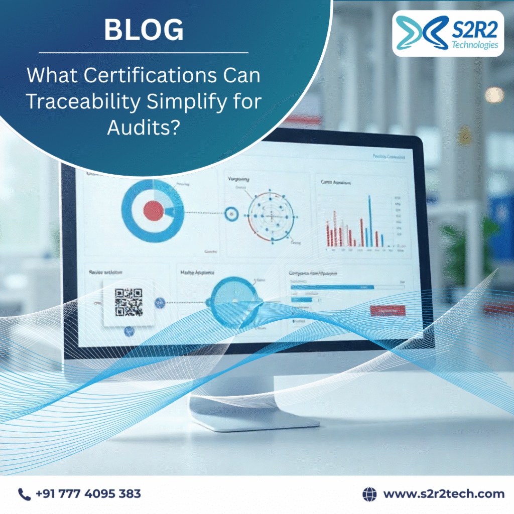 Dashboard showing certifications and traceability audits